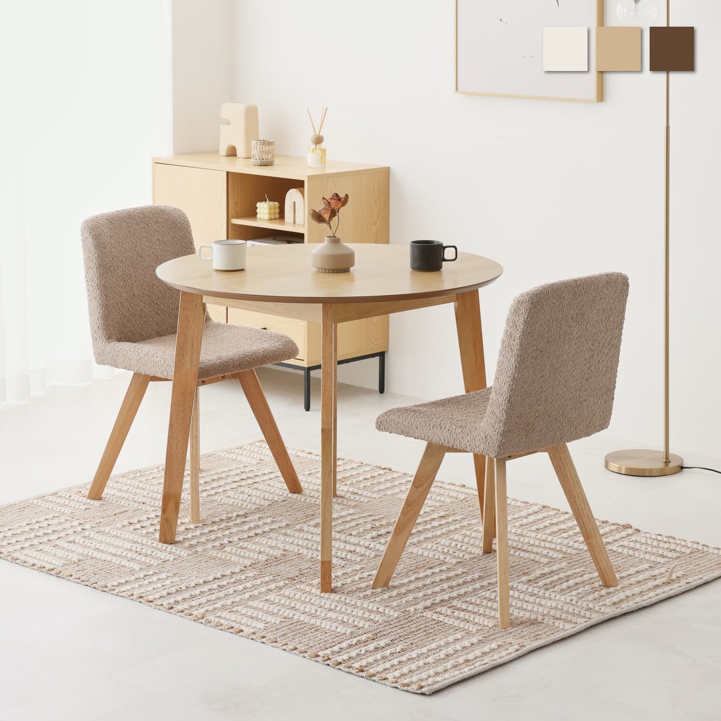 ダイニングセット Morc(モルコ) 幅90cm 【円形テーブル × チェア 3点セット】