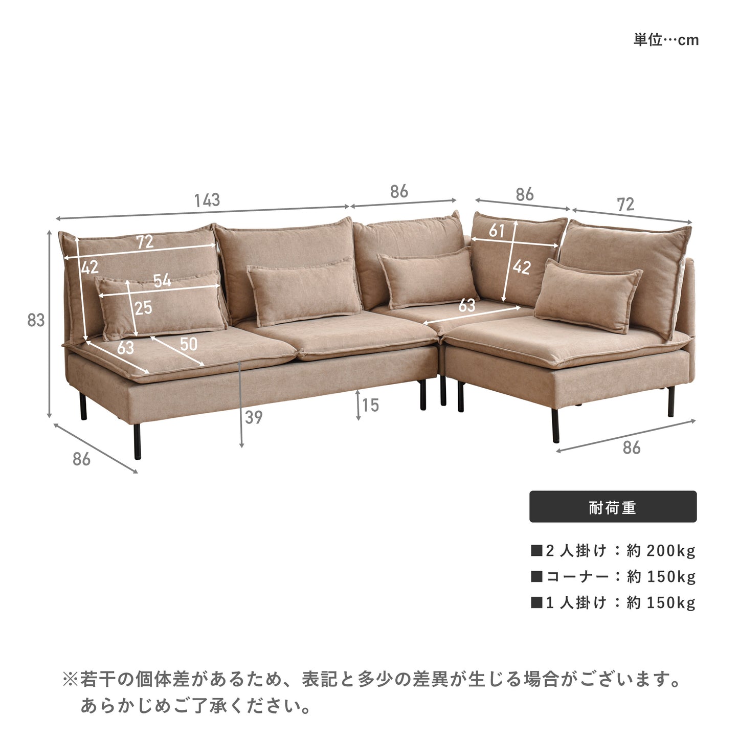 コーナー付き 3人掛け  ソファ セット Modile (モディレ)