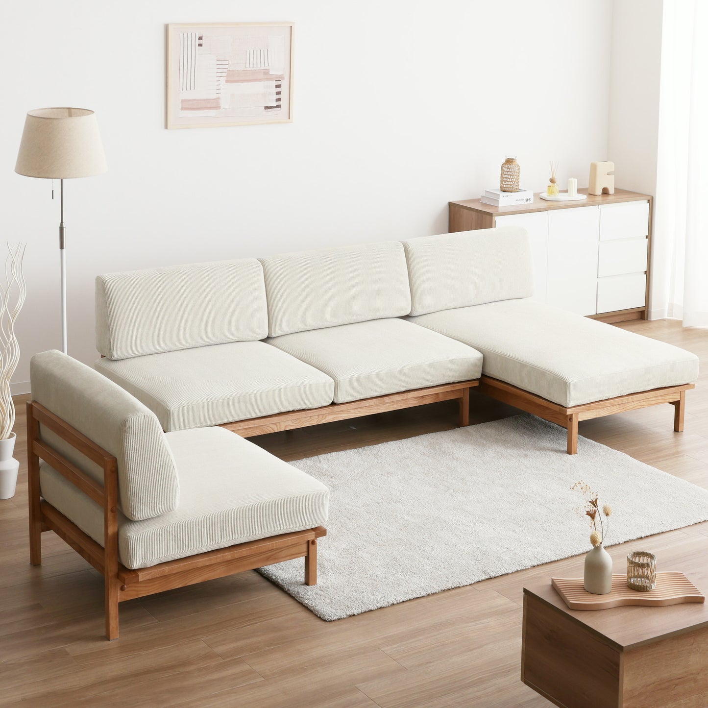 4人掛け カウチ ユニット ソファ Resho(リショウ)