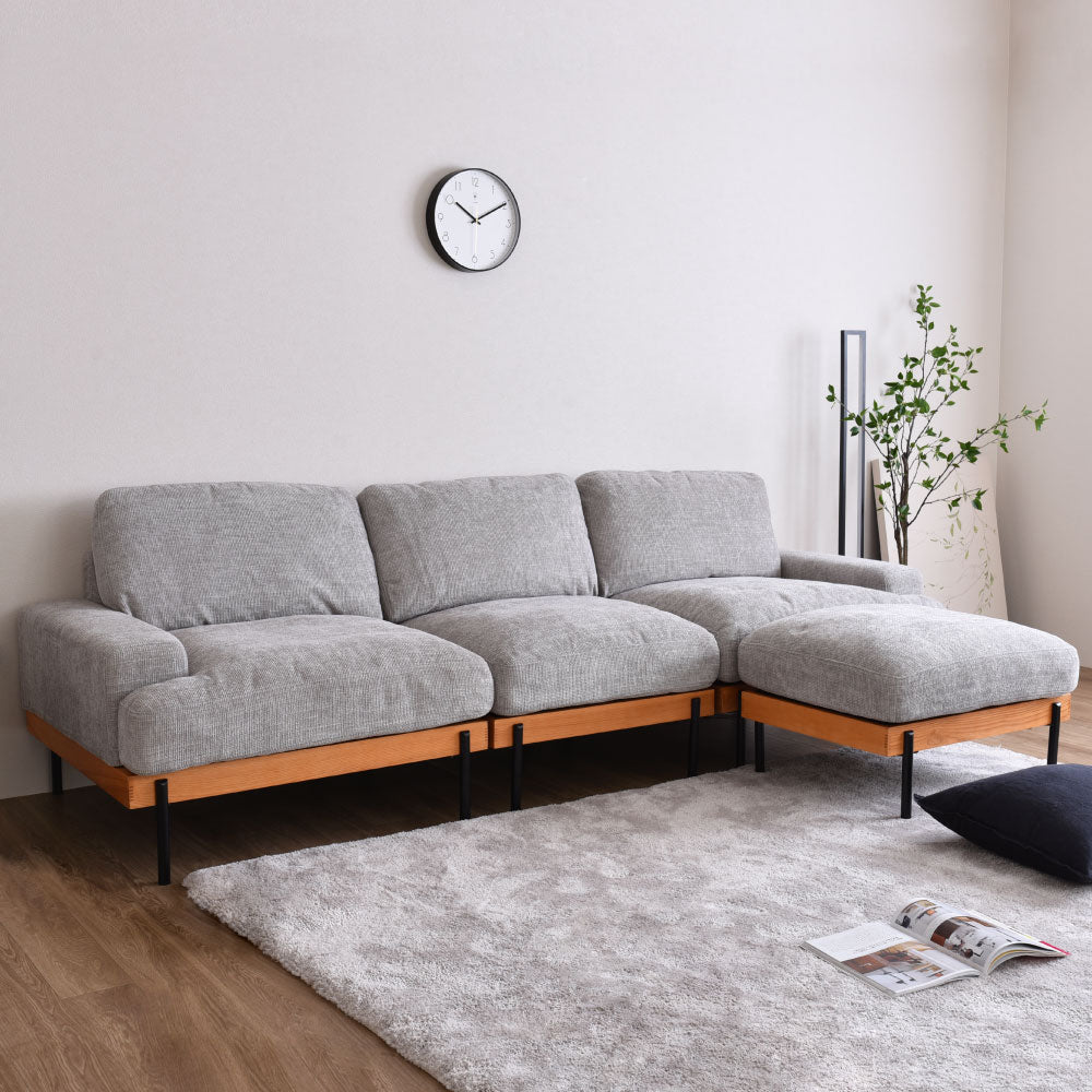 オットマン付き 3人掛け ソファ Delos(デロス)