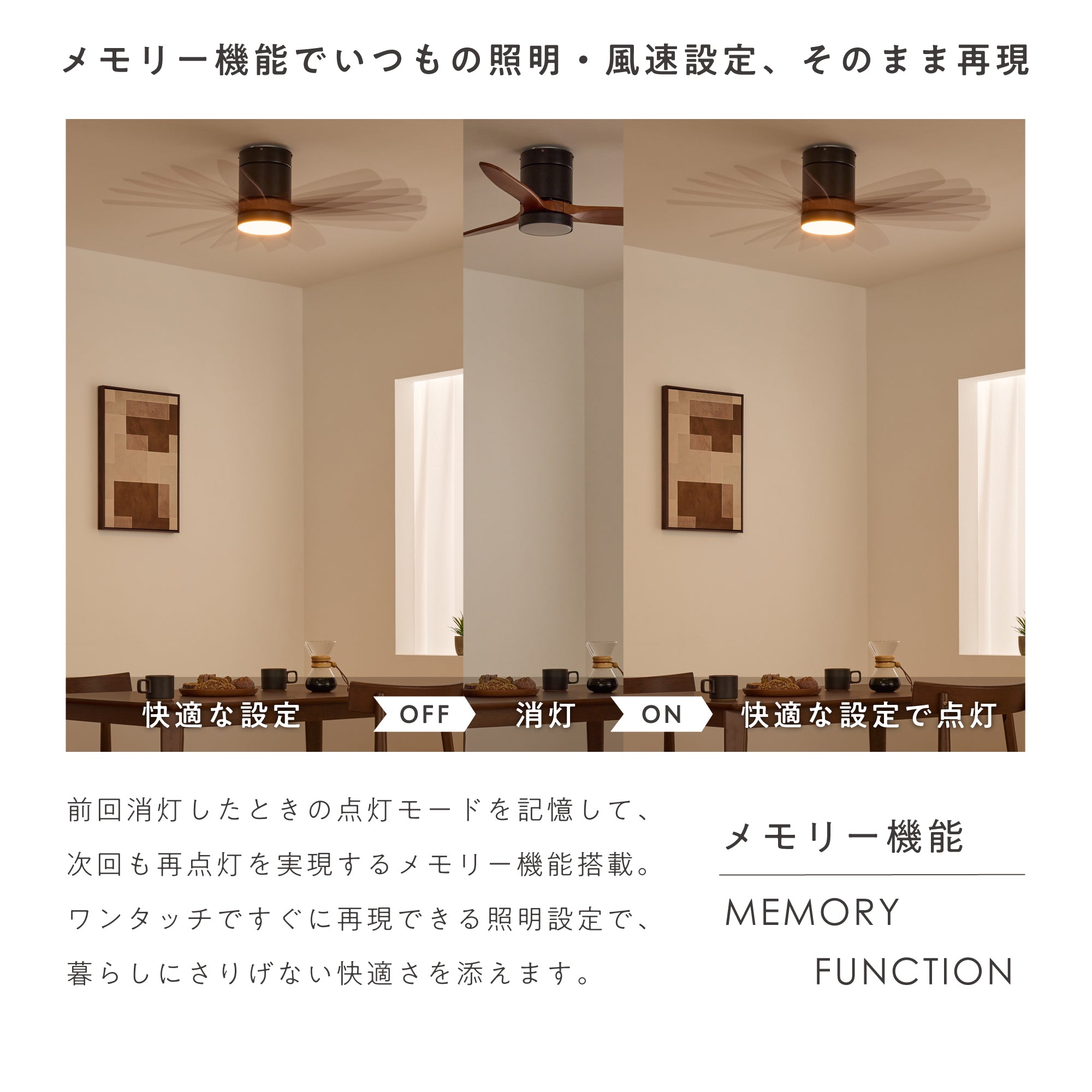 シーリングファンライト Flit（フリット）