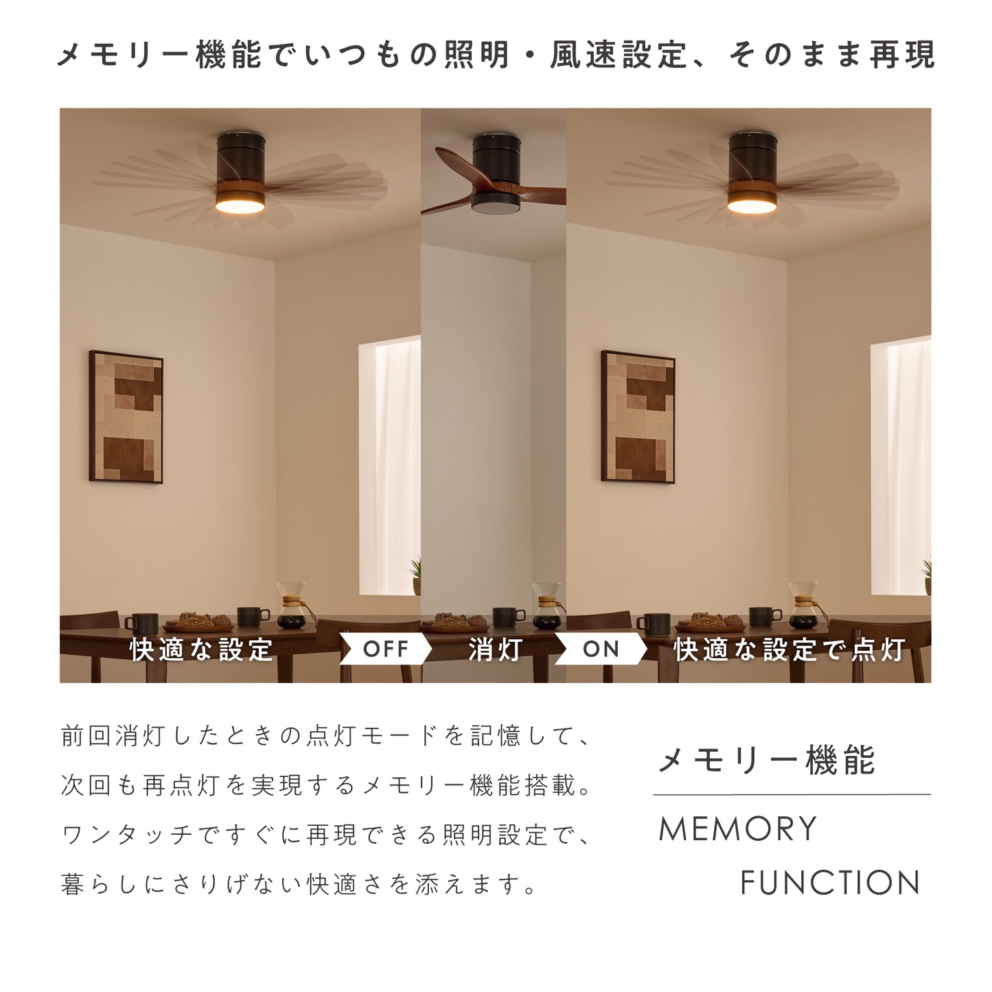 シーリングファンライト Flit（フリット）