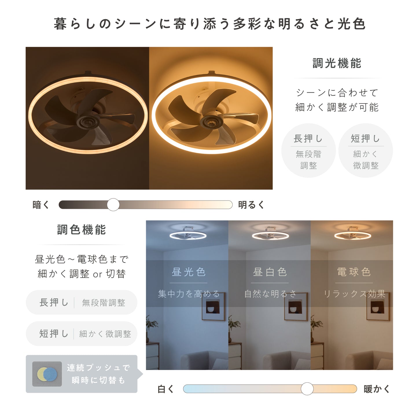 シーリングファンライト Focus（フォキュス）
