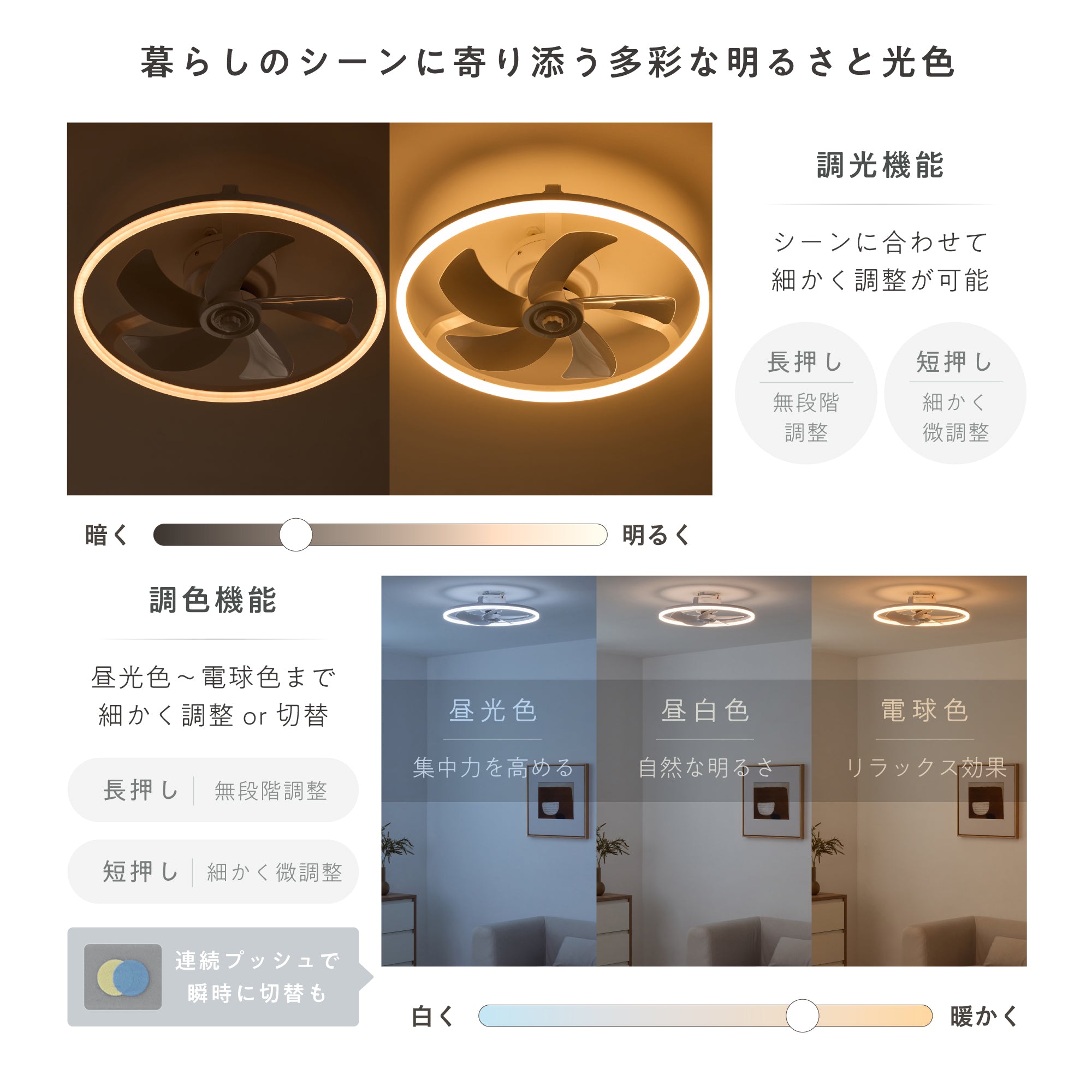 シーリングファンライト Focus（フォキュス）