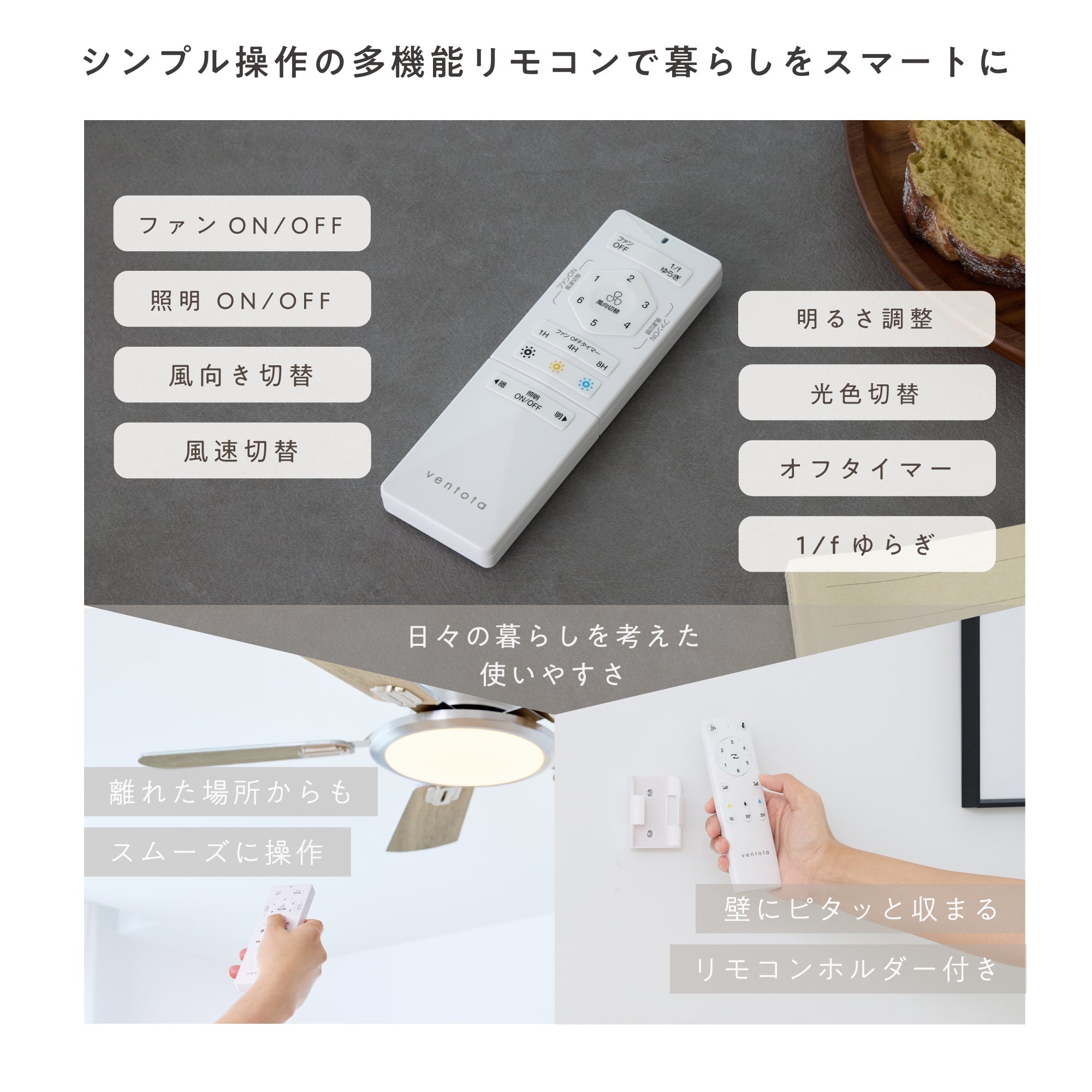 シーリングファンライト Ricol（リコル）