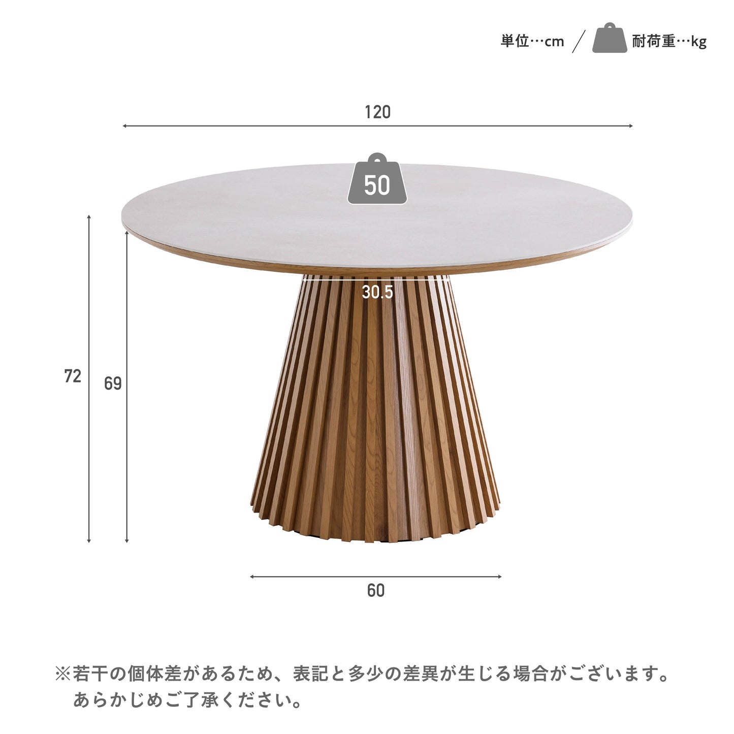Rostric-T 直径120cm サイズ詳細
