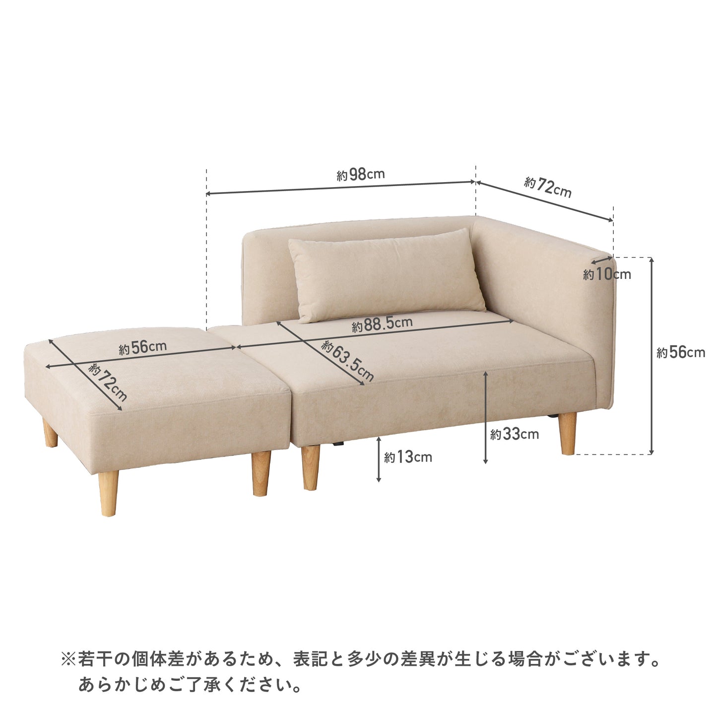 オットマン付き 2人掛け ソファ Locmo （ロクモ）