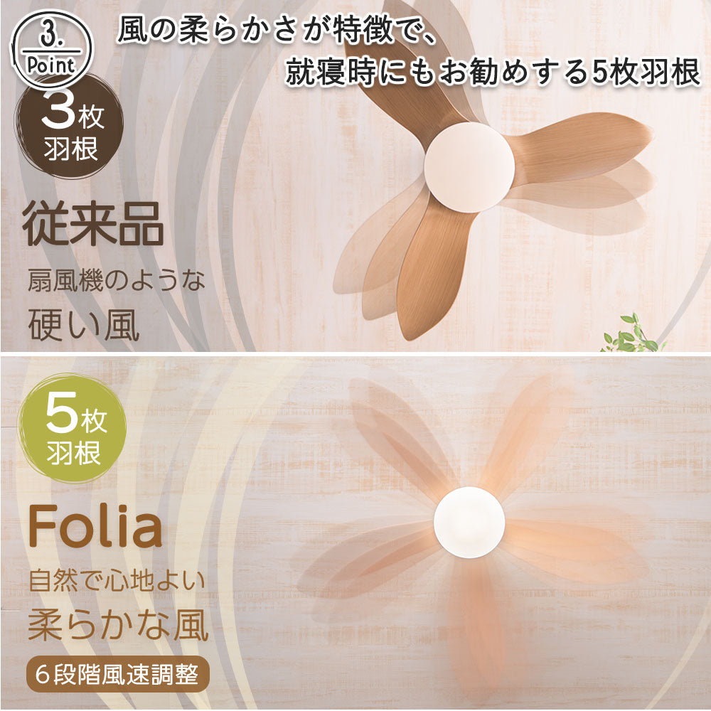 リモコン式LEDシーリングファンライト folia (フォリア)